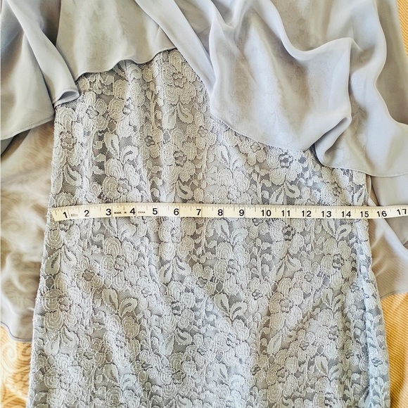 Scarlett Blue Dress with attached shawl - Picture 7 of 8